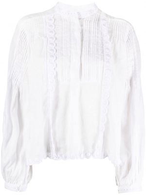 Blus med broderi Isabel Marant vit