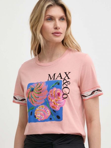 Koszulka bawełniana Max&co. różowa