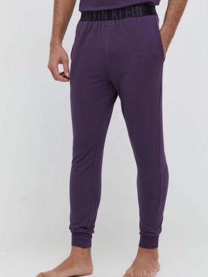 Fioletowe spodnie z nadrukiem Calvin Klein Underwear