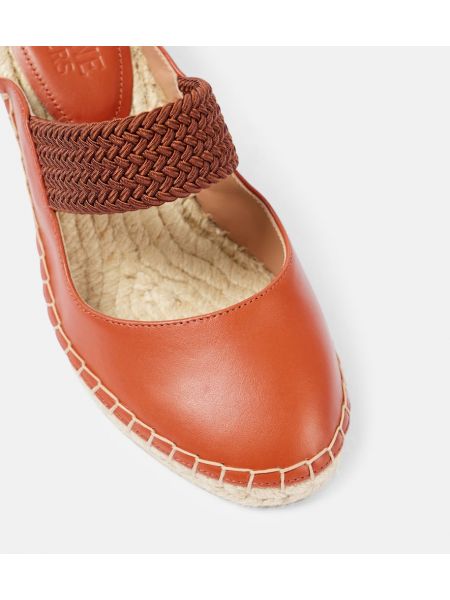 Espadrilles en cuir à talons compensés Malone Souliers marron