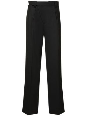 Vlněné kalhoty Victoria Beckham černé