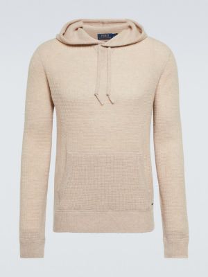 Кашмирен пуловер с качулка Polo Ralph Lauren бежово
