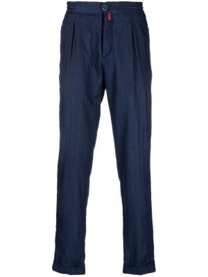 Pantalon slim plissé Kiton bleu