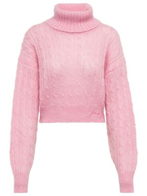 Suéter de tela jersey de lana mohair Ganni rosa