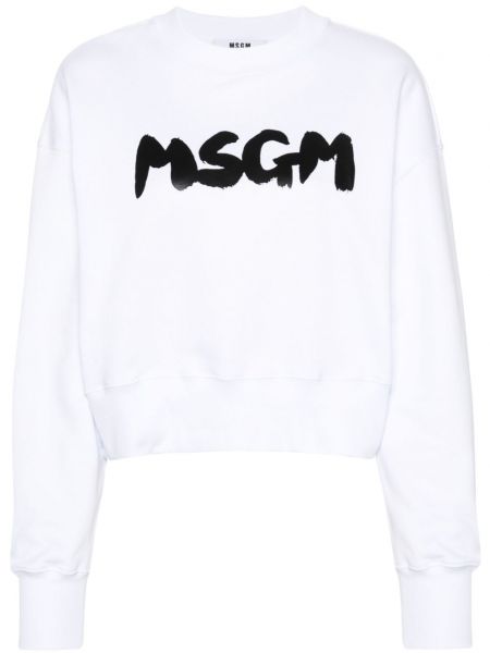 Jersey sweatshirt mit print Msgm weiß