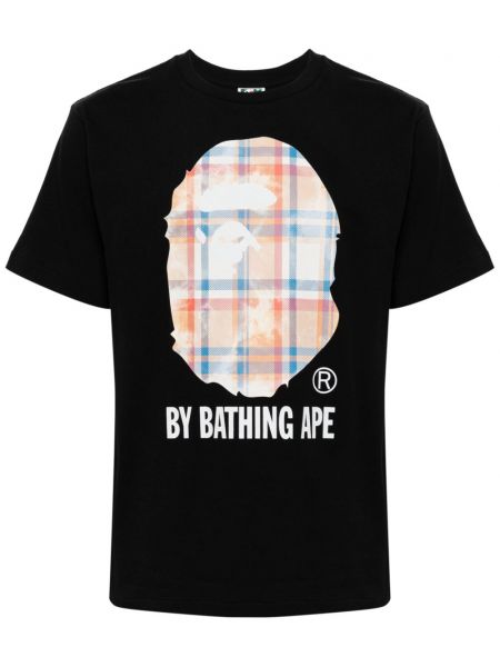 Памучна тениска с принт A Bathing Ape® черно