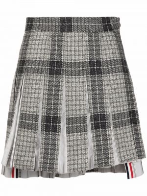 Plisované kostkované sukně Thom Browne šedé