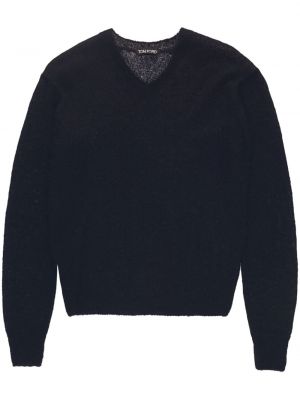 Sweter z dekoltem w serek Tom Ford czarny