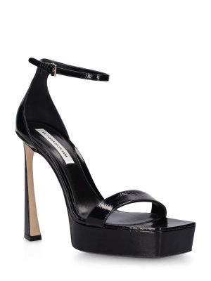 Kožené sandále na platforme Victoria Beckham čierna