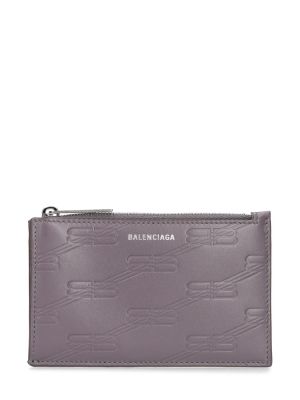 Kožená peněženka Balenciaga šedá
