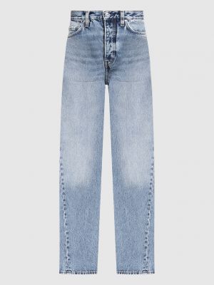 Блакитні прямі джинси з потертостями Toteme
