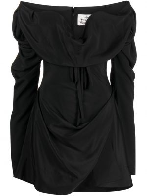 Černé drapované koktejlové šaty Vivienne Westwood