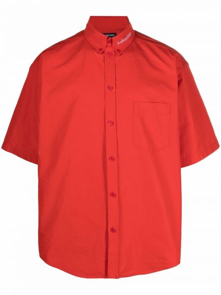 Camisa con bordado Balenciaga rojo