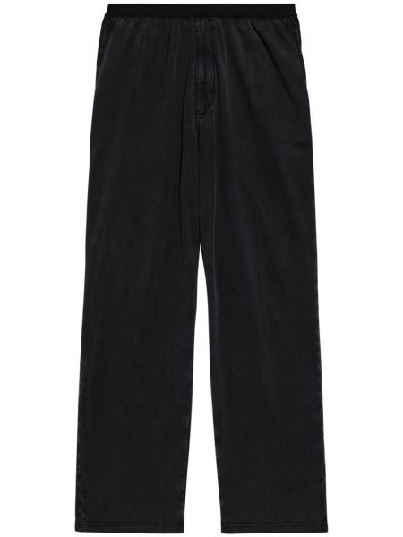 Bavlněné rovné kalhoty Balenciaga černé