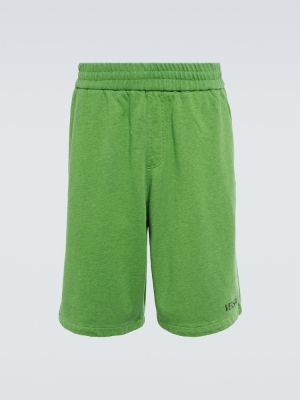 Pantalones cortos deportivos de algodón de tela jersey Versace verde