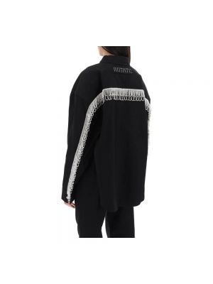 Koszula oversize bawełniana relaxed fit Rotate Birger Christensen czarna