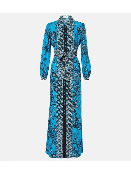 Painettu maxi mekko Diane Von Furstenberg sininen