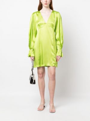 Kleid mit plisseefalten Semicouture grün