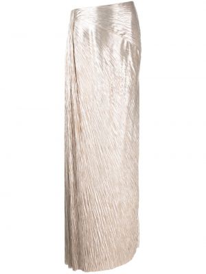 Plisovaná dlhá sukňa Ralph Lauren Collection zlatá
