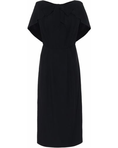 Klasické viskózové midi šaty Prada - černá