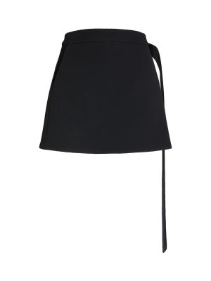 Falda de lana de crepé Ami Paris negro