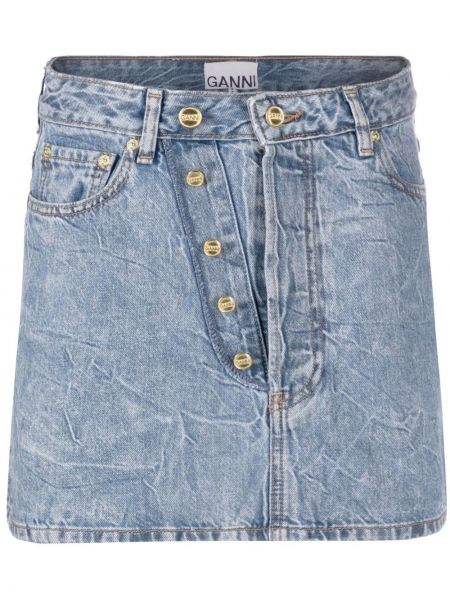Spódnica jeansowa Ganni niebieska