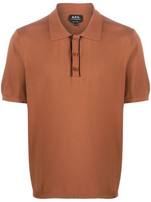 Medvilninis polo marškinėliai A.p.c. ruda