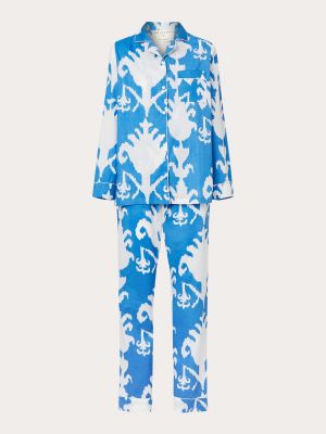 Pijama de algodón con estampado Philippa 1970 azul