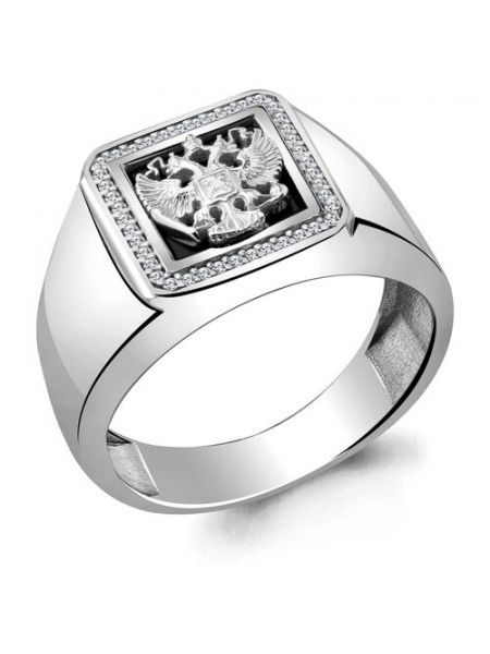 Кольцо Diamant online, серебро, проба, фианит, 21 черный