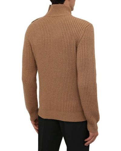 Шелковый длинный свитер Dolce & Gabbana коричневый
