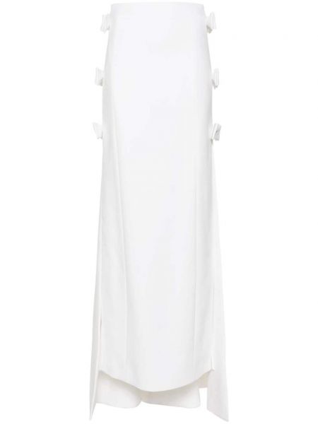 Φούστα με σχισμή με φιόγκο από κρεπ Huishan Zhang λευκό