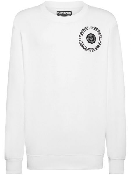 Sportiska stila garš sporta krekls ar tīģera rakstu Plein Sport balts