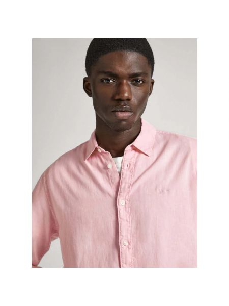Camisa vaquera de lino Pepe Jeans rosa