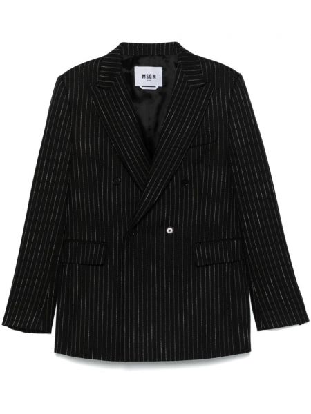 Stribet dobbeltradet blazer Msgm sort