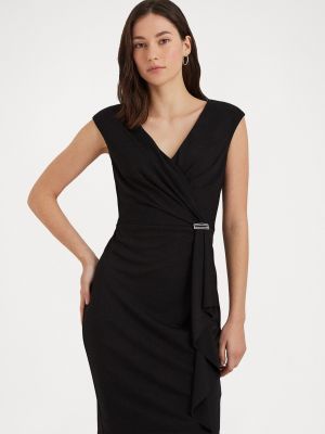 Вечернее платье с коротким рукавом Lauren Ralph Lauren черное