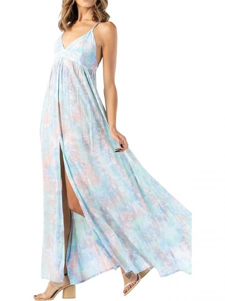Синее длинное платье Tiare Hawaii