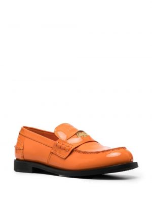 Nahast loafer-kingad Miu Miu oranž