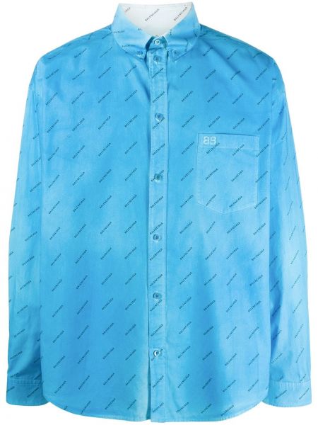 Camisa con botones Balenciaga azul