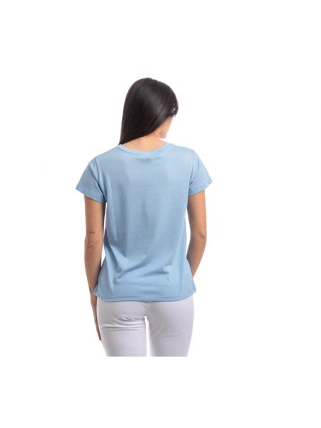 Camiseta de seda de tela jersey de cuello redondo Seventy azul