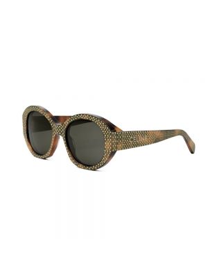 Okulary przeciwsłoneczne w grochy Céline brązowe