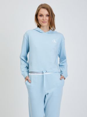 Bluza z kapturem Calvin Klein Underwear niebieska