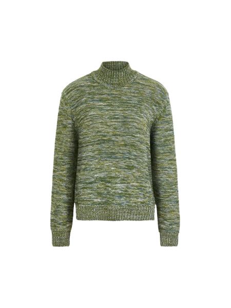 Sweter z wełny merino z wysokim kołnierzem Komodo zielony