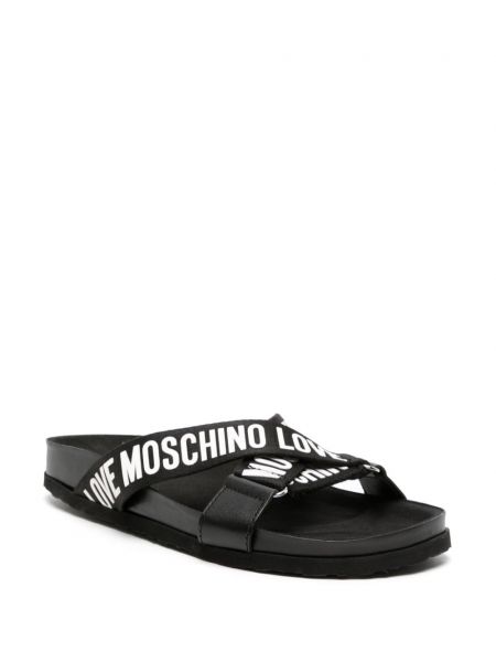Chaussures de ville à imprimé Love Moschino noir