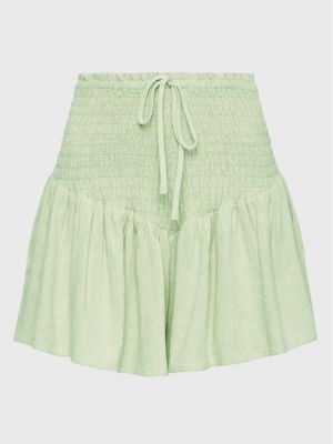 Bavlnené priliehavé šortky Gina Tricot zelená