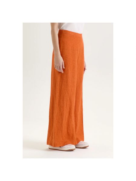 Pantalones anchos de lino bootcut Maliparmi naranja