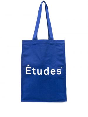 Памучни шопинг чанта Etudes синьо