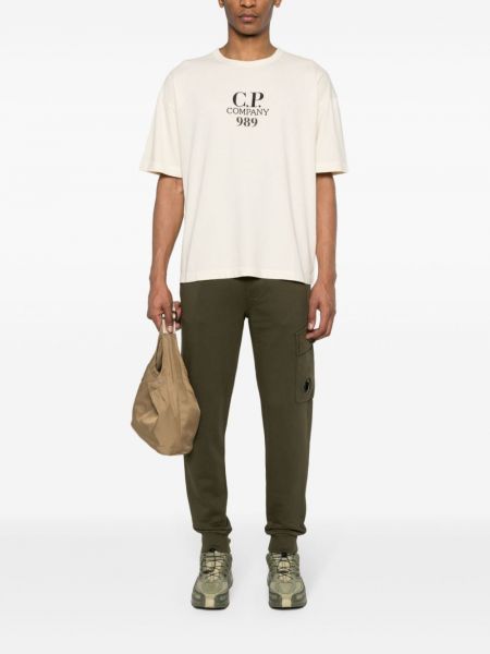 T-shirt brodé en coton C.p. Company beige