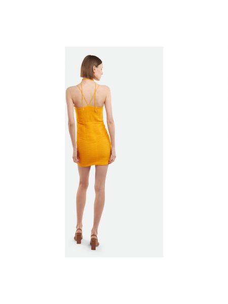 Mini vestido con escote v plisado Patrizia Pepe naranja