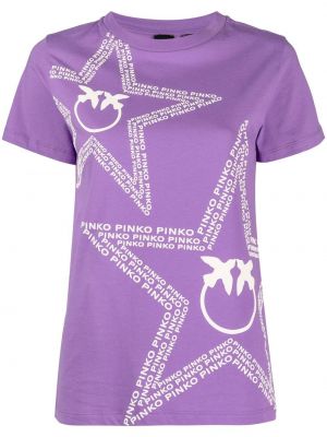 Тениска с принт Pinko виолетово