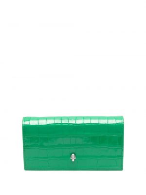Kožená peněženka Alexander Mcqueen zelená